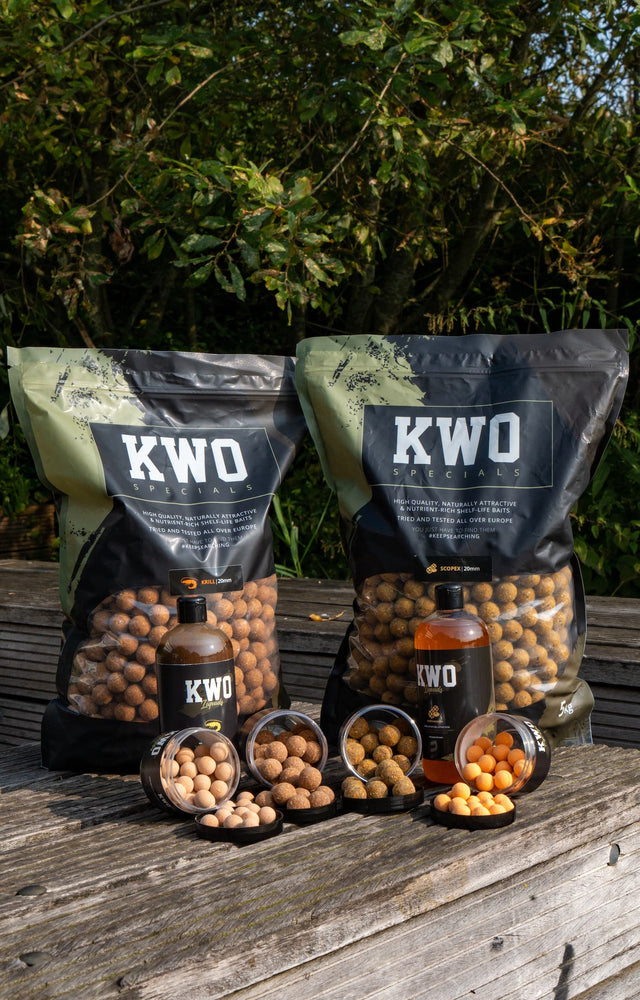 Scopex en Krill boilies in een mix